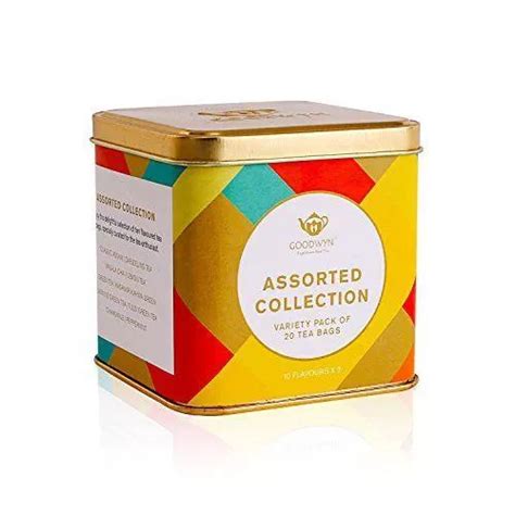 GOODWYN ASSORTED GREEN TEA, BLACK TEA AND HERBAL TEA BAGS GIFT BOX, 20 ...