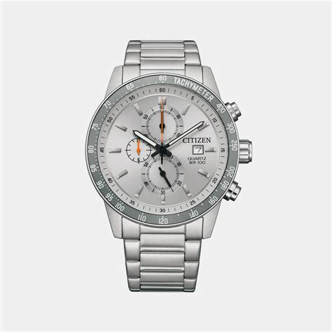 Citizen Men Quartz Grey Dial Chronograph Stainless Steel Watch AN3688 ...