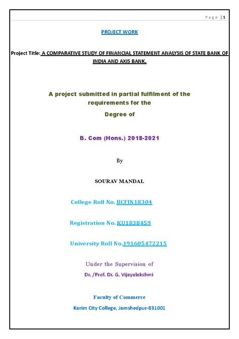 A Comperative Study OF Financial Statement Analysis OF State BANK OF ...
