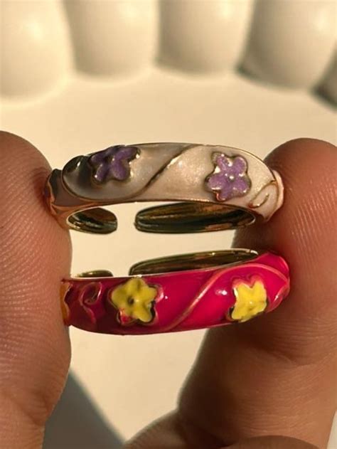 Buy Candy Petal Enamel Rings | The Blue Brigade