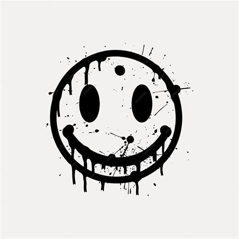Premium Vector | Dripping smiley face graffiti