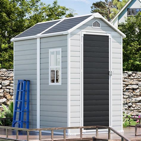 Amazon.com : CDCASA 6x4 FT Resin Shed, Waterproof Outdoor Storage Shed ...