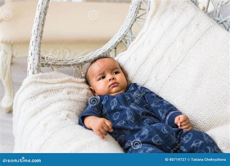 Adorable Little African American Baby Boy Looking - Black People Stock ...