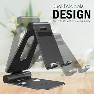 ELV Aluminum Adjustable Mobile Phone Foldable Holder Tabletop Stand ...