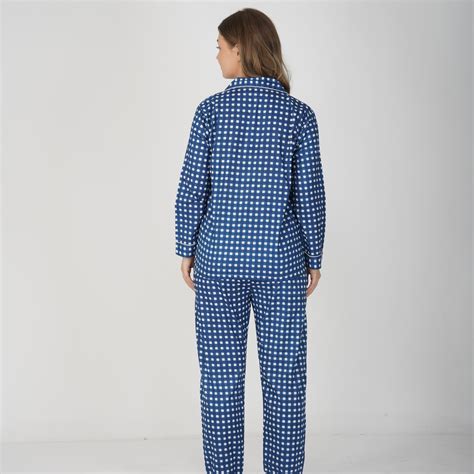 Blue Checkerboard| Adult Nightsuit Set| Pure Cotton – SIA Group