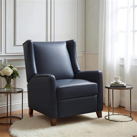 Hawthorne Leather Recliner, Navy Blue