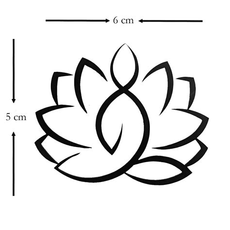 Comet Busters Beautiful Lotus Flower Black Temporary Body Tattoo Stick