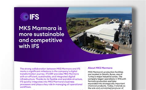MKS Marmara | Digital Transformation and Efficiency Gain with IFS