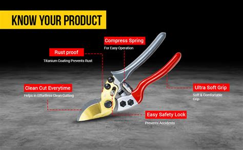 MAF Heavy Duty 8 Inch Garden Bypass Pruning Shears with Carbon Steel ...