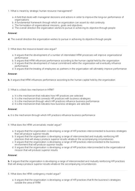Multiple Choice Quiz Online Resources - What is meant by strategic ...