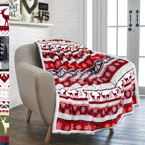 PAVILIA Premium Plush Sherpa Throw Christmas Blanket | Soft, Warm, Cozy ...