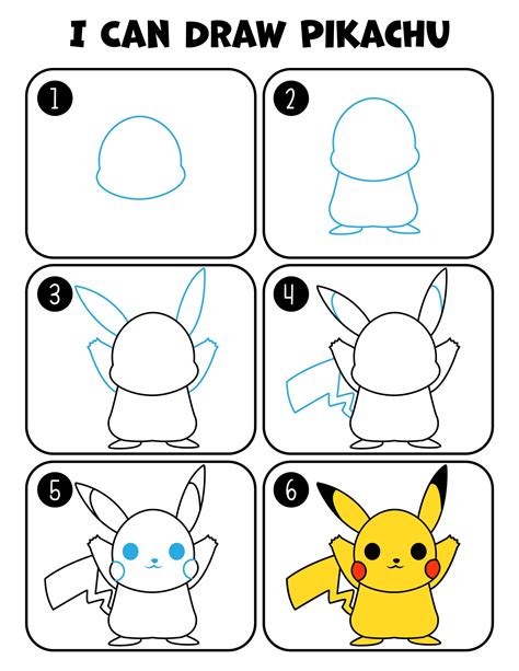 Easy Pikachu Drawing Printable