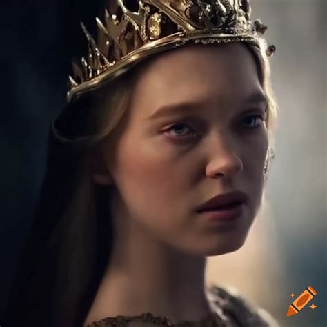 Close up of Lucy The Valiant, Queen of Narnia, wearing crown and ...