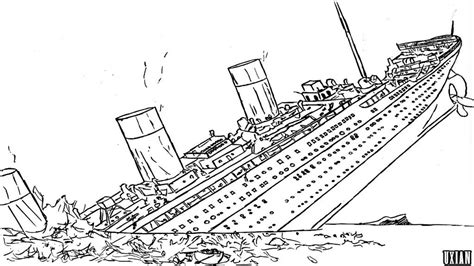 Collection of Titanic Coloring Pages - Free Printable