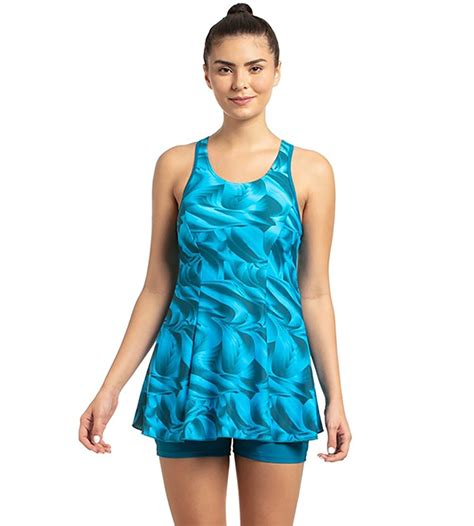 Buy Speedo All Over Printed Swimdress With Boyleg Nordic Teal-Powder ...