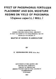 Effect of phosphorus fertilizer placement and soil moisture regime on ...