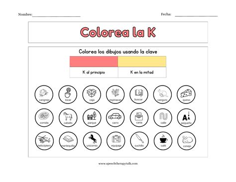 K: Color/Word Position - Speech Therapy Talk Membership
