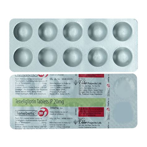 Tenebetic 20 mg Tablet | Uses, Side Effects, Price | Apollo Pharmacy
