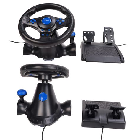 Buy Racing Wheel, PC Gaming Racing Wheel 180 Degree Rotation 3 In 1 ...