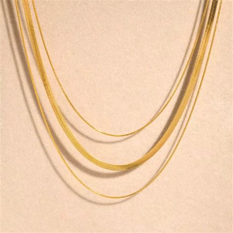 Salve Triple Layered Pre-Stacked Chain Necklace - Salve