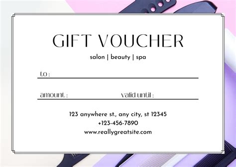 Salon Gift Certificate Template - Evelynmercy.com