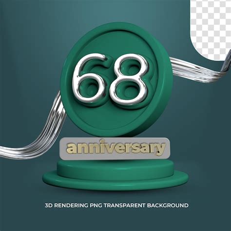 Celebration 68 anniversary poster 3d render transparent background ...