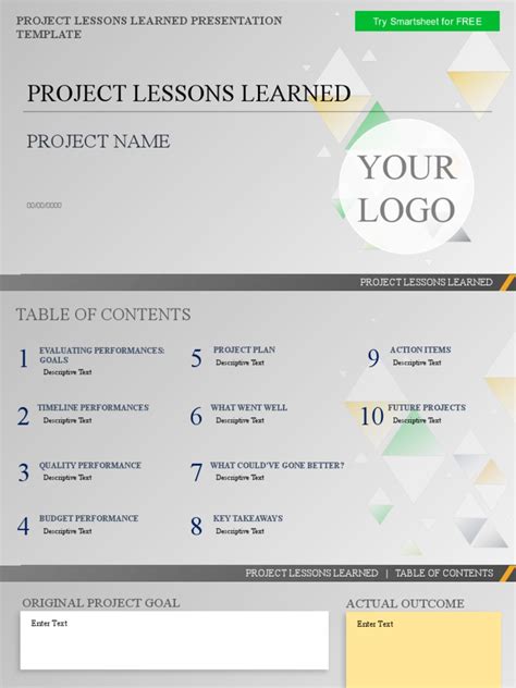 IC Projects Lessons Learned Presentation - PowerPoint 11070 | PDF ...