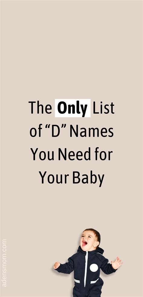 50+ Cute, Unique, & Modern D Names for Boys with Meaning | Unique baby ...