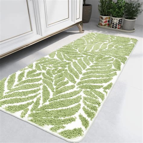 Amazon.com: Homantic Sage Green Bathroom Rug Runner - Long Bath Mat for ...