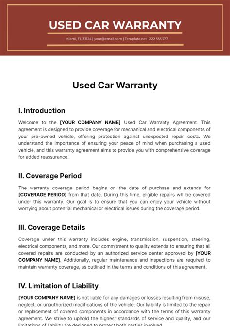 Free Warranty Templates to Edit Online & Print