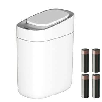 Automatic Trash Can with Lid for Bathroom, 2.4 Gallon Slim Smart Trash ...