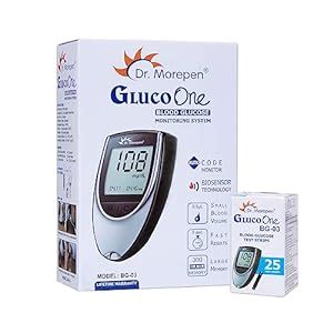 DR. MOREPEN GlucoOne Blood Glucose Monitor Model BG 03 with 25 Strips ...