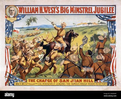 A vintage poster for William H. West's Big Minstrel Jubilee: The Charge ...