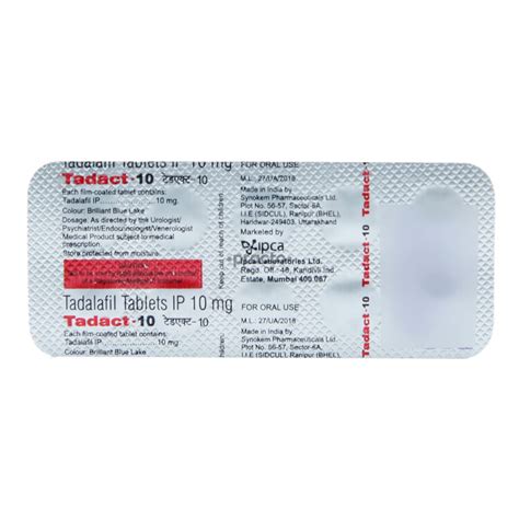 Tadact 10 MG Tablet - Uses, Dosage, Side Effects, Price, Composition ...