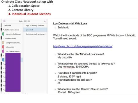 OneNote Class Notebook Examples 的图像结果