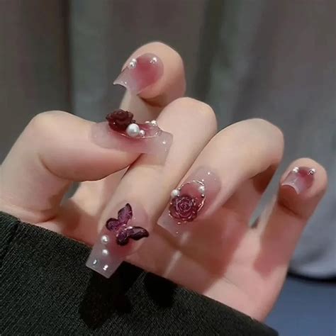 Buy CherryBox Acrylic Press on Nails Designer Artificial Nails ...