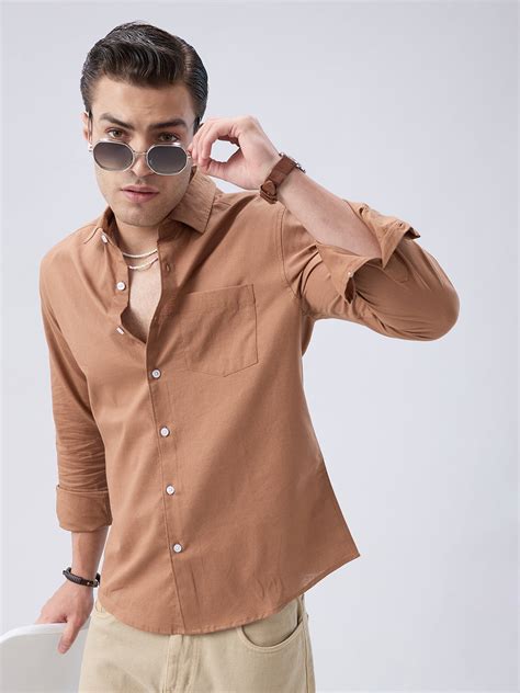 Clay Brown Slub Essence Shirt – Vastrado