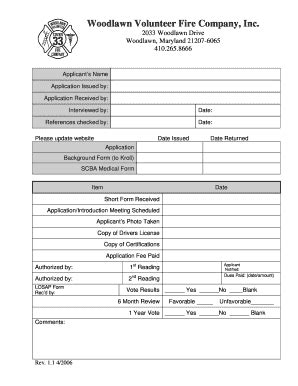 Fillable Online application woodlawnvfc Woodlawn Volunteer Fire Company ...