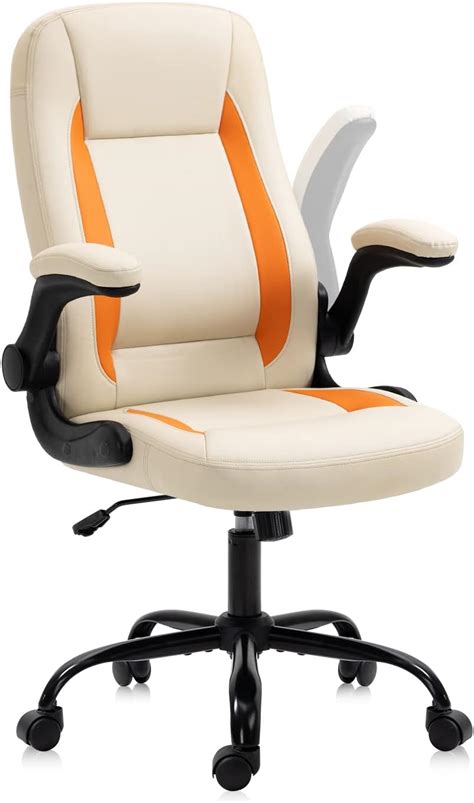 Buy SEATZONE Beige Office Chair Executive Desk Chair with arms High ...