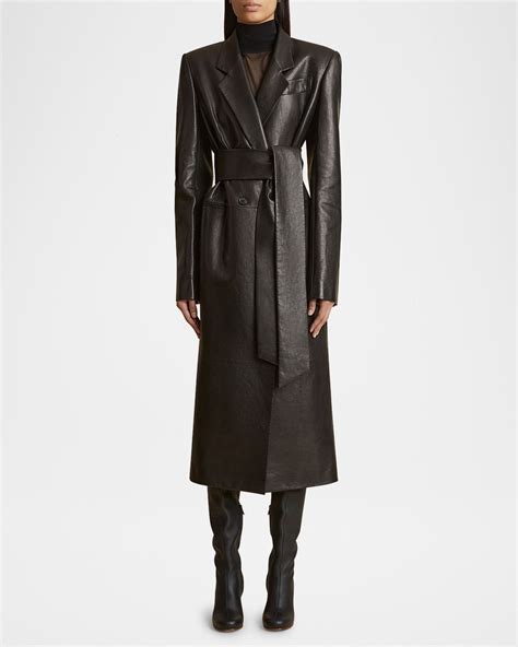 Khaite Lolo Double-Breasted Leather Coat - Black | Editorialist in 2025 ...
