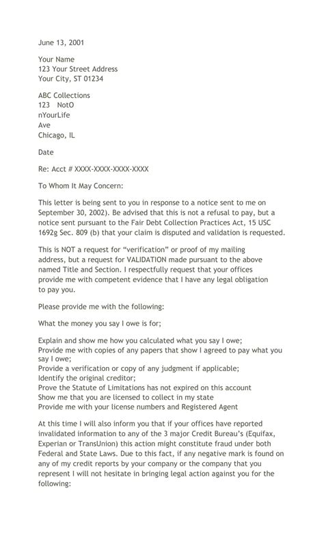 Debt Collection Validation Letter 的图像结果