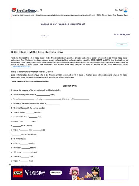 Image result for Question Bank Class 4 Math