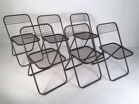 6 Vintage Metal Folding Chairs by Niels Gammelgaard, c.1970 | #91572