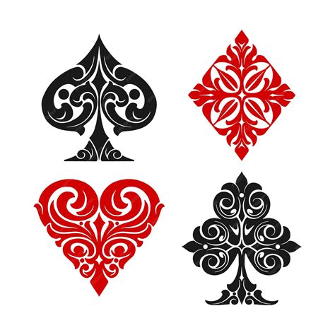 Premium Vector | Playing card elegant suits colorful set