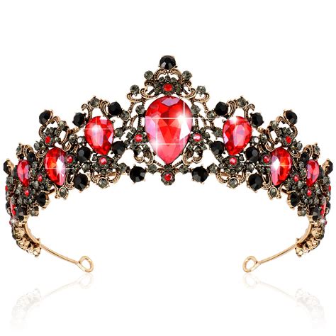 Amazon.com: CIEHER Queen of Hearts Costume Women, Gothic Red and Black ...