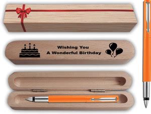 PARKER Vector STD Orange Fountain Pen with Engraving Birthday Wishing ...