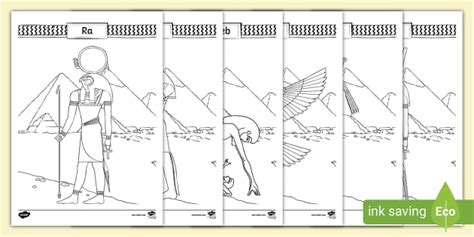 Gods and Goddesses Ancient Egypt Colouring Sheets - Twinkl