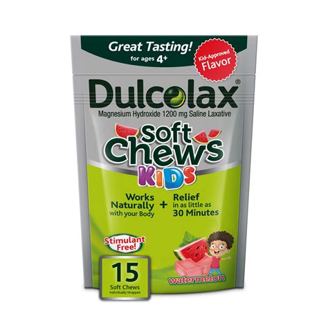 Dulcolax Kids Soft Chews Laxative, Watermelon Chewables for Gentle ...