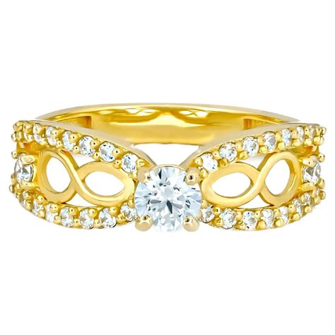 0.5 ct moissanites 14k gold engagement ring For Sale at 1stDibs