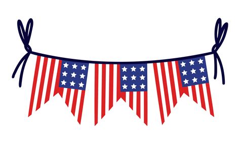 Garland for July 4th Independence Day of America. USA flag with stars ...